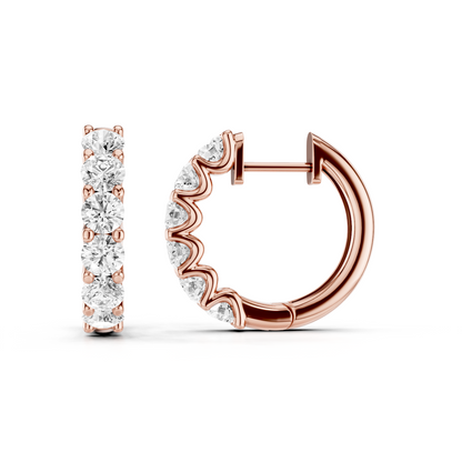 Diamond Hoop Earrings Total Diamond Carat Weight 1.00ct