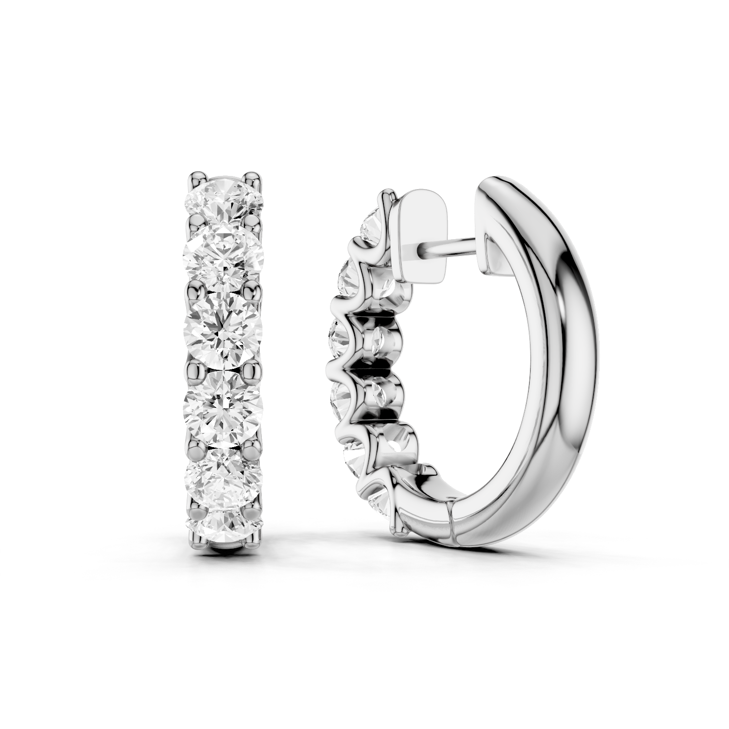 Diamond Hoop Earrings Total Diamond Carat Weight 1.00ct