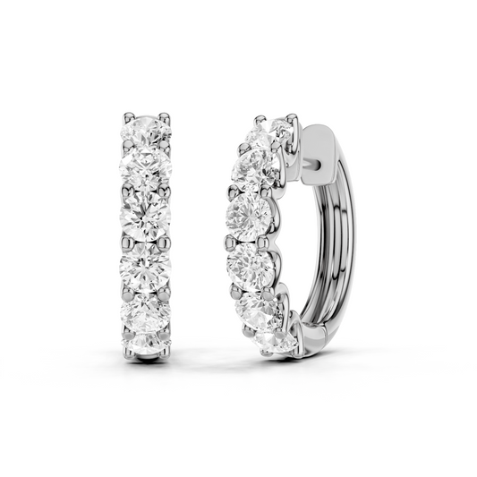 Diamond Hoop Earrings Total Diamond Carat Weight 1.00ct