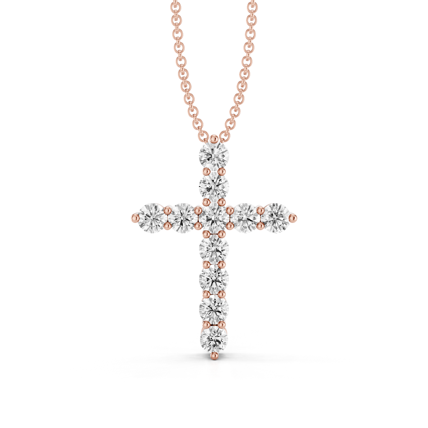 Classic 0.25ct Prong Set Diamond Cross With Chain