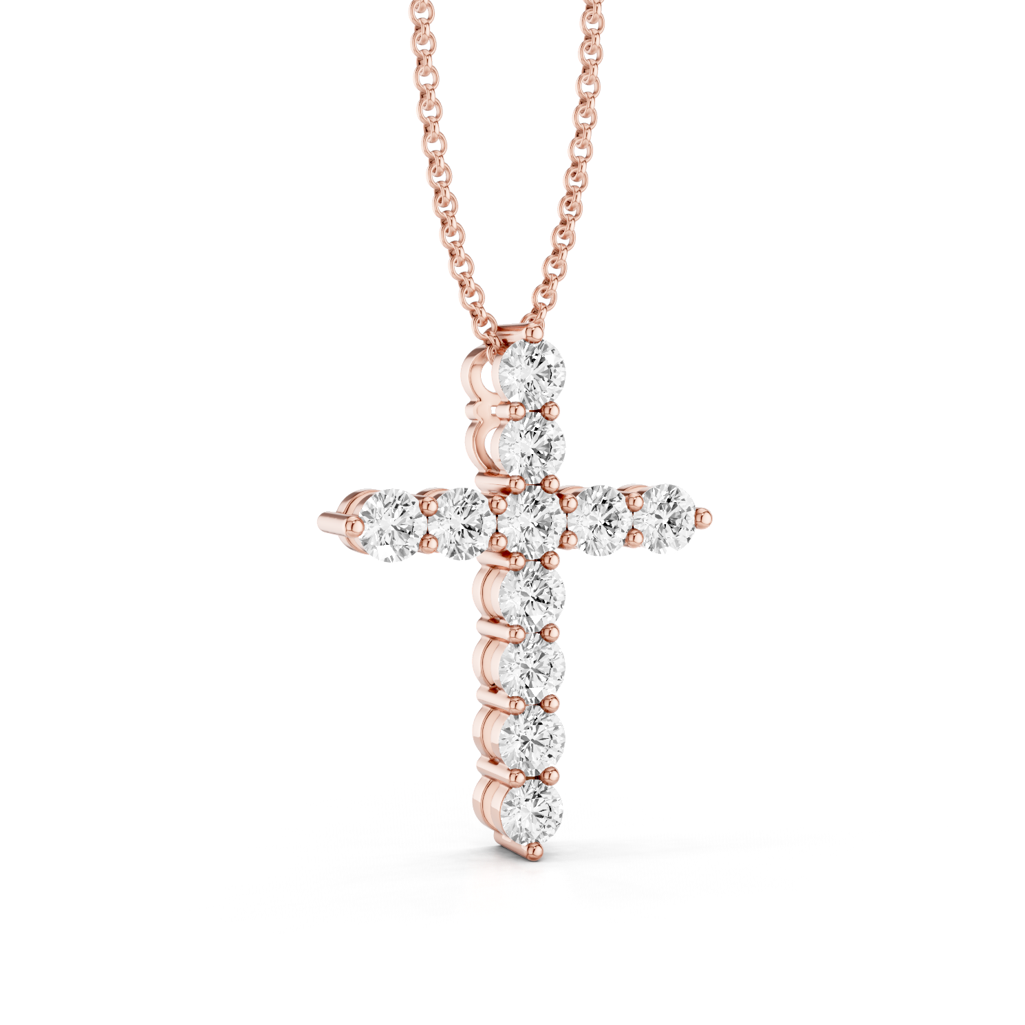 Classic 0.25ct Prong Set Diamond Cross With Chain
