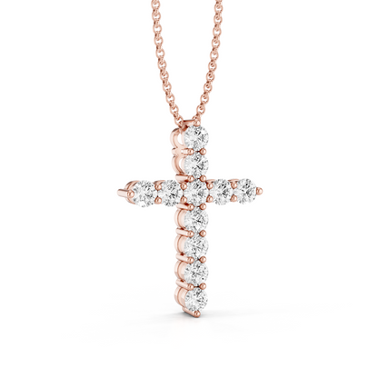 Classic 0.25ct Prong Set Diamond Cross With Chain