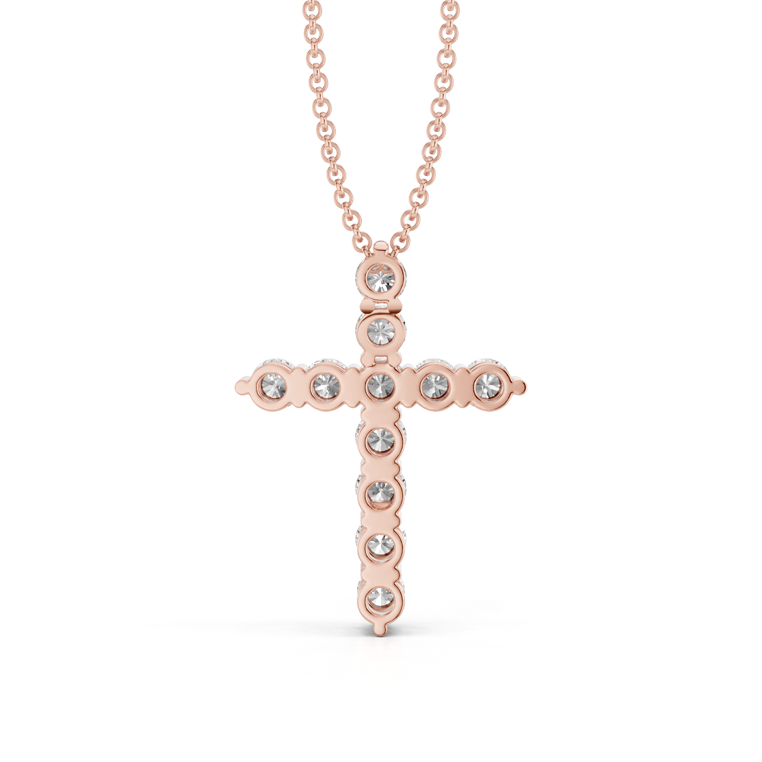 Classic 0.25ct Prong Set Diamond Cross With Chain
