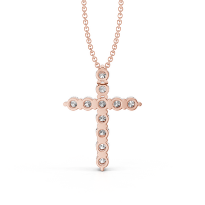 Classic 0.25ct Prong Set Diamond Cross With Chain