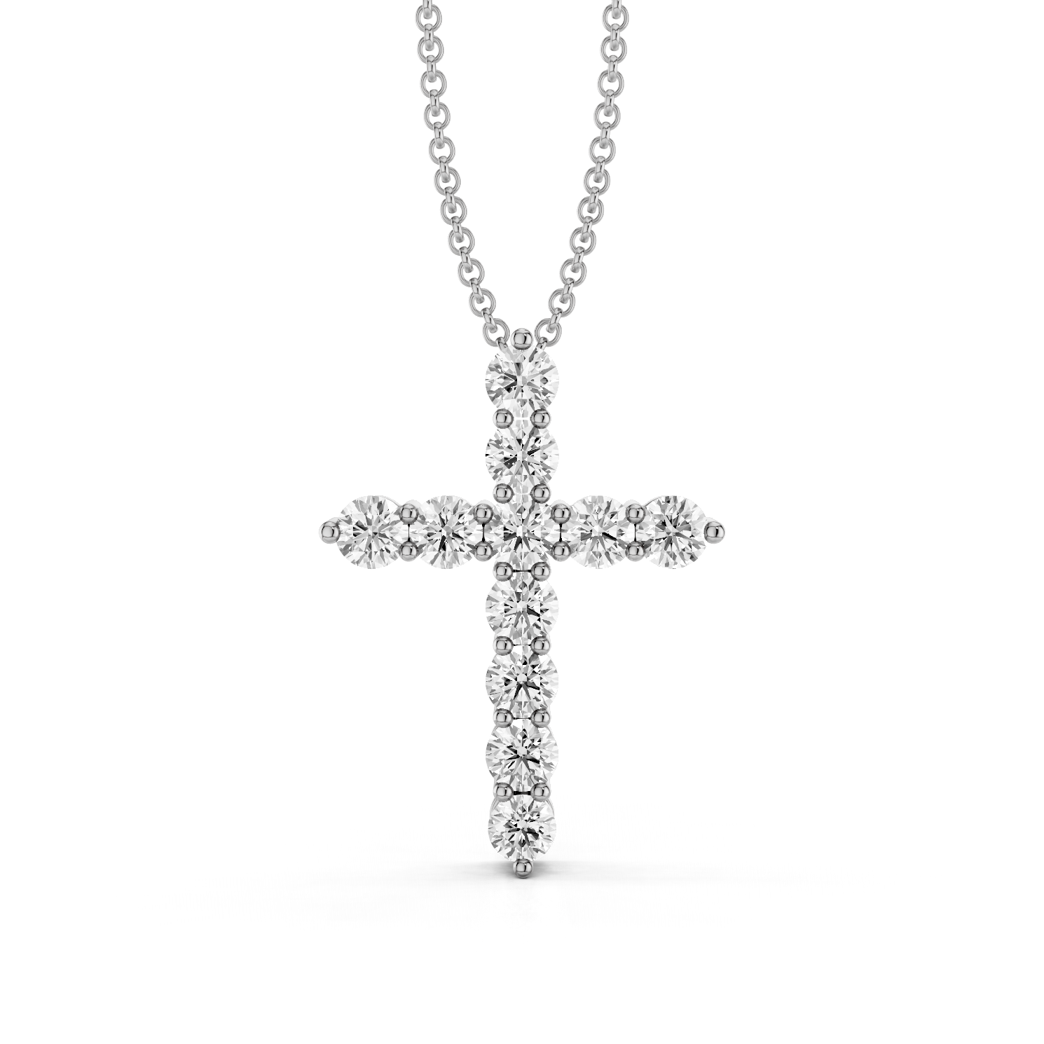 Classic 0.25ct Prong Set Diamond Cross With Chain