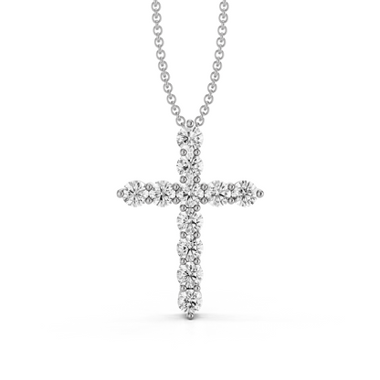 Classic 0.25ct Prong Set Diamond Cross With Chain