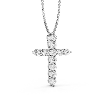 Classic 0.25ct Prong Set Diamond Cross With Chain