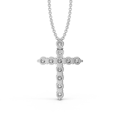Classic 0.25ct Prong Set Diamond Cross With Chain