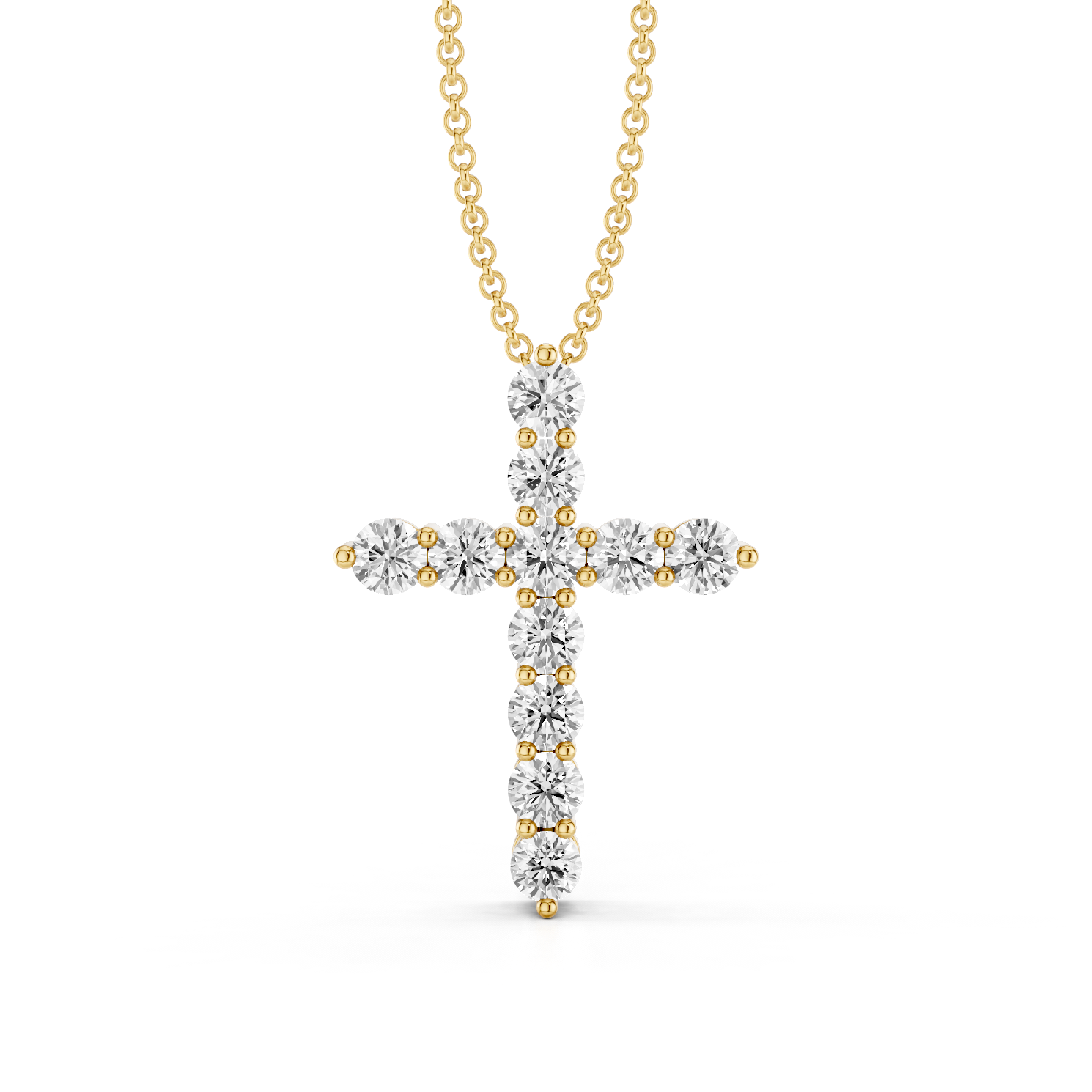 Classic 0.25ct Prong Set Diamond Cross With Chain