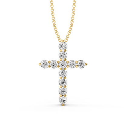 Classic 0.25ct Prong Set Diamond Cross With Chain