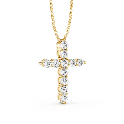 Classic 0.25ct Prong Set Diamond Cross With Chain