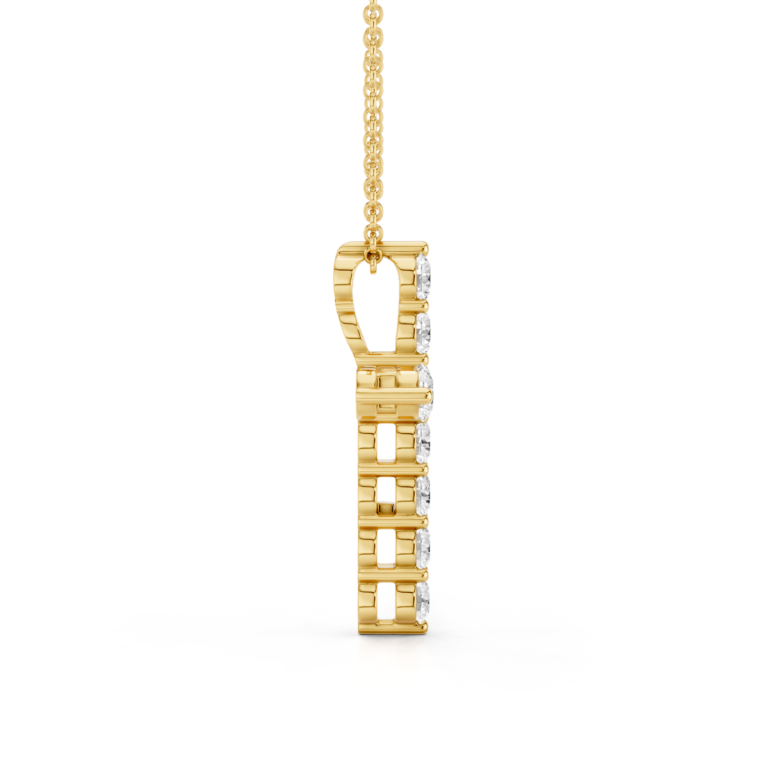 Classic 0.25ct Prong Set Diamond Cross With Chain