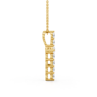 Classic 0.25ct Prong Set Diamond Cross With Chain