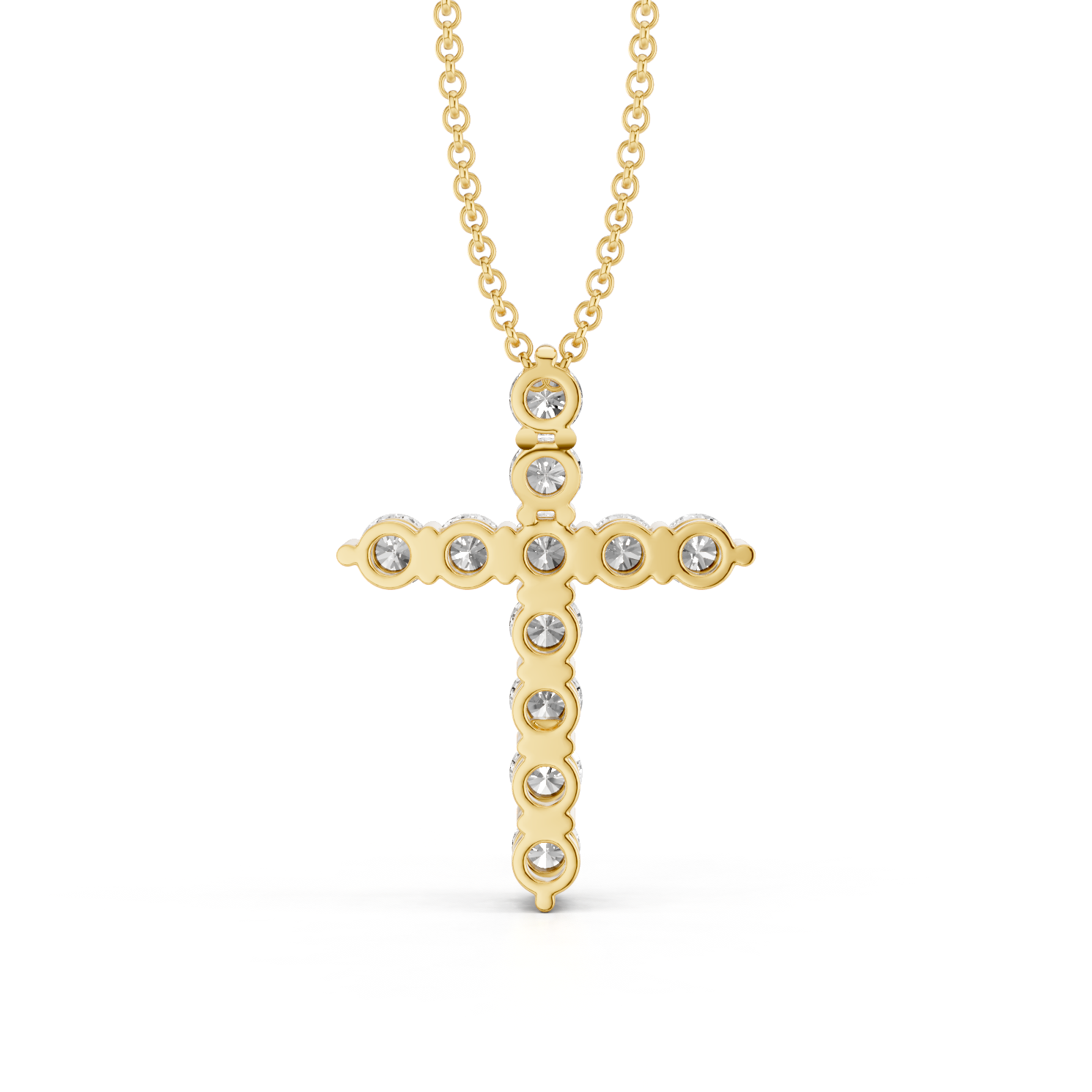 Classic 0.25ct Prong Set Diamond Cross With Chain