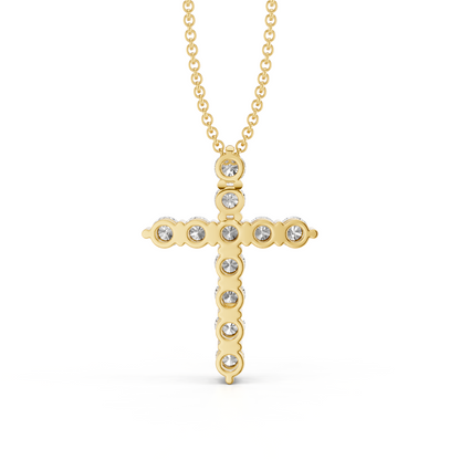 Classic 0.25ct Prong Set Diamond Cross With Chain