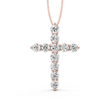 Classic 1.00ct Prong Set Diamond Cross With Chain