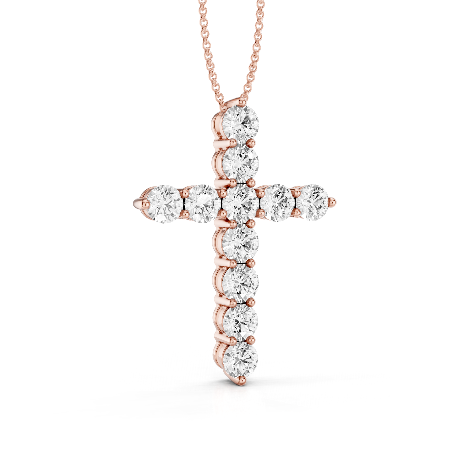 Classic 1.00ct Prong Set Diamond Cross With Chain