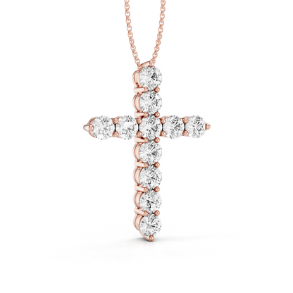 Classic 1.00ct Prong Set Diamond Cross With Chain