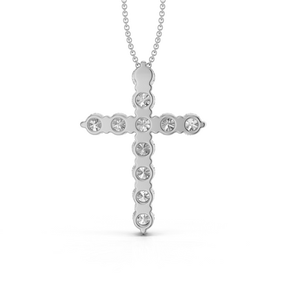 Classic 1.00ct Prong Set Diamond Cross With Chain
