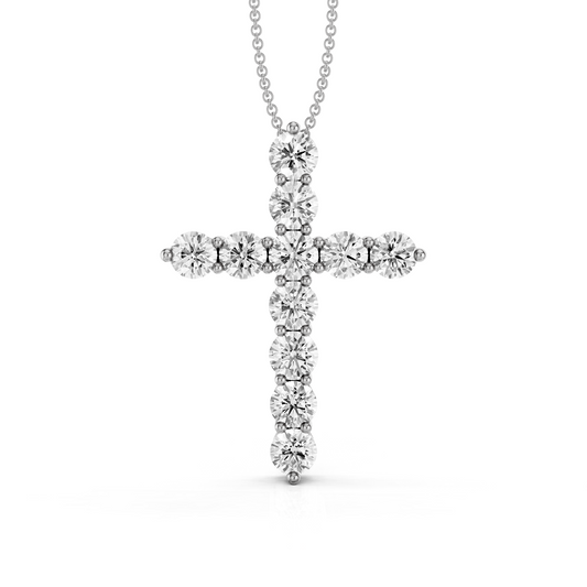 Classic 1.00ct Prong Set Diamond Cross With Chain