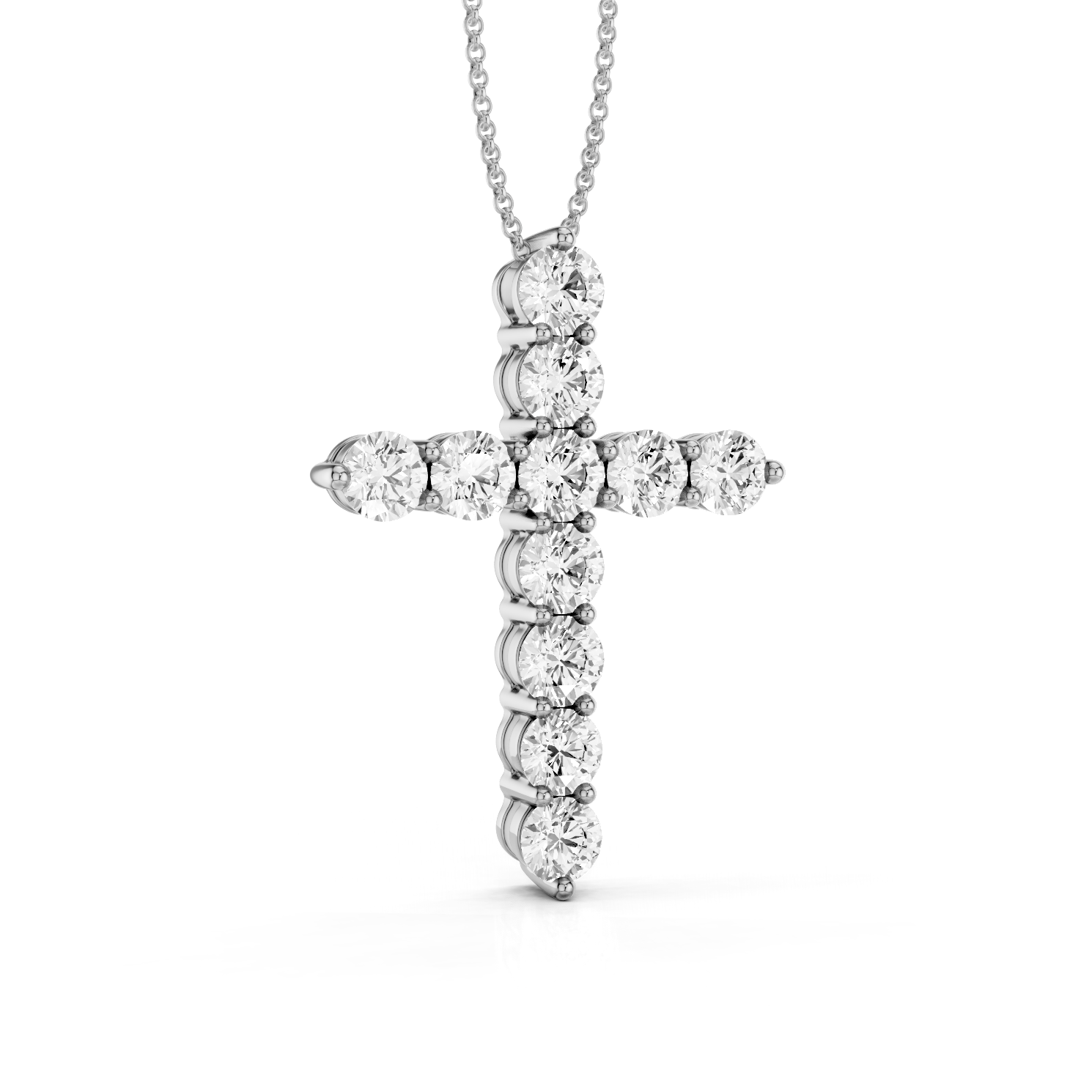 Classic 1.00ct Prong Set Diamond Cross With Chain