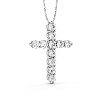 Classic 1.00ct Prong Set Diamond Cross With Chain