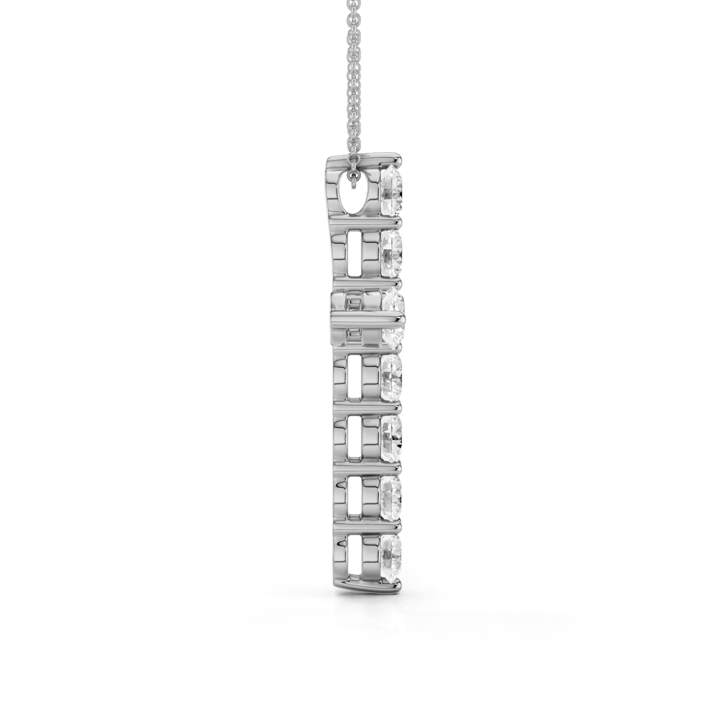 Classic 1.00ct Prong Set Diamond Cross With Chain