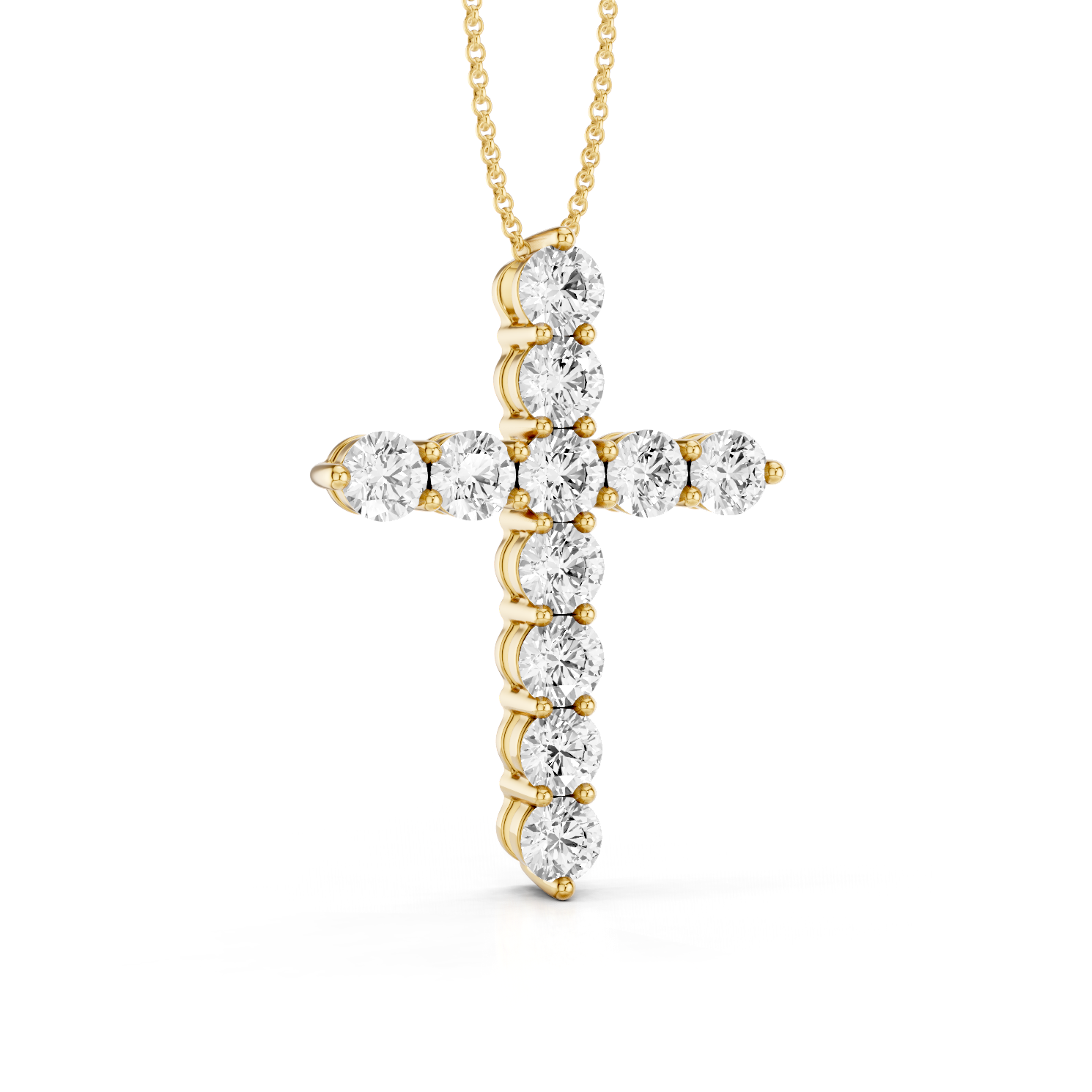 Classic 1.00ct Prong Set Diamond Cross With Chain