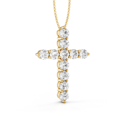 Classic 1.00ct Prong Set Diamond Cross With Chain