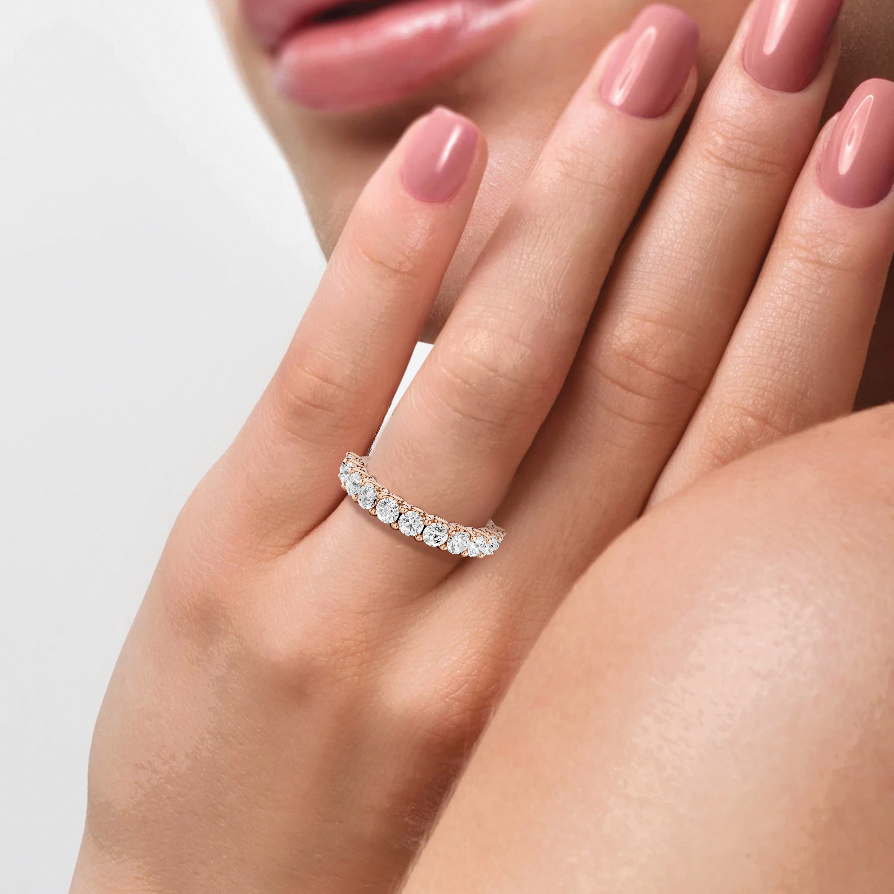 U Shape Shared Prong Ring Total Diamond Carat Weight 1.00ct