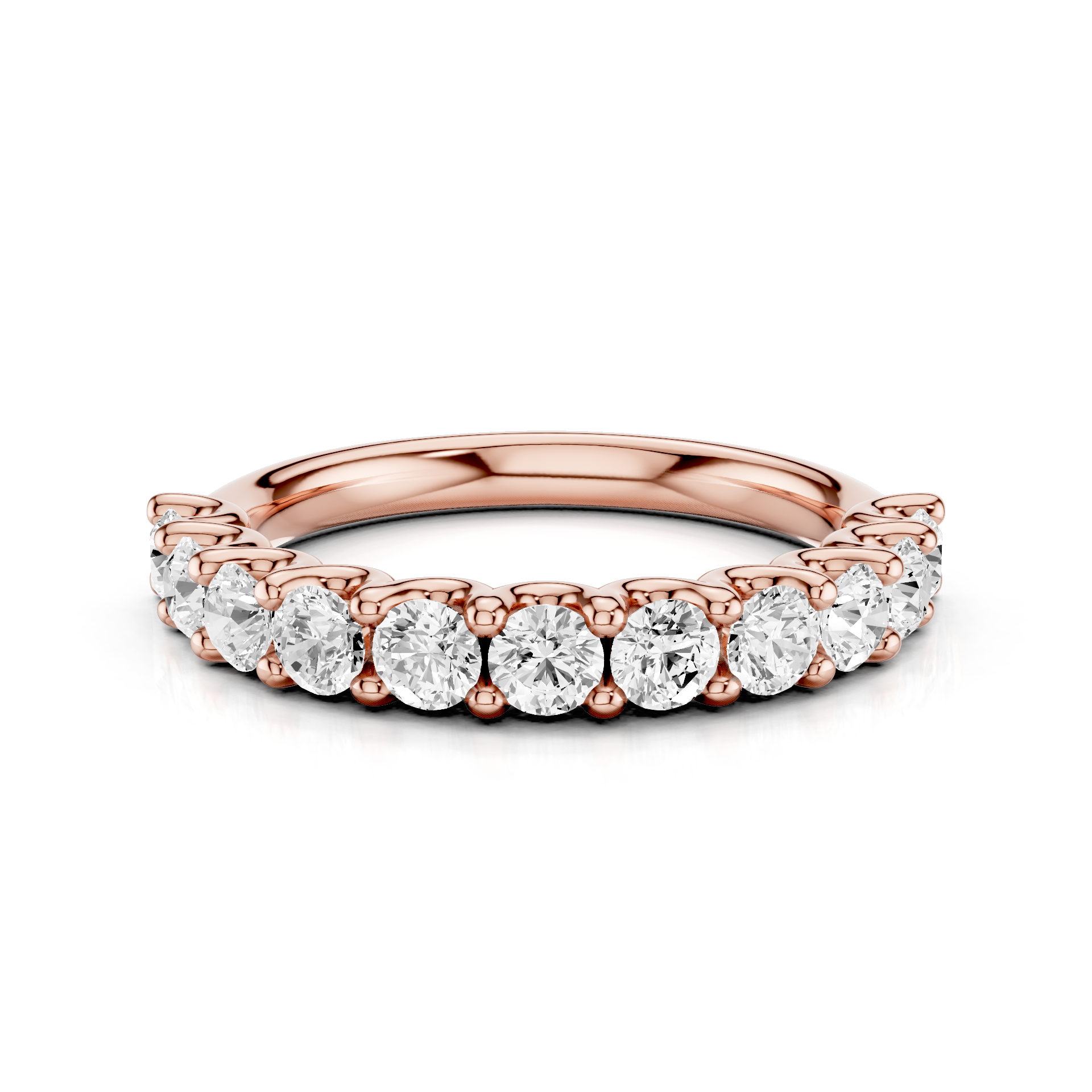 U Shape Shared Prong Ring Total Diamond Carat Weight 1.00ct