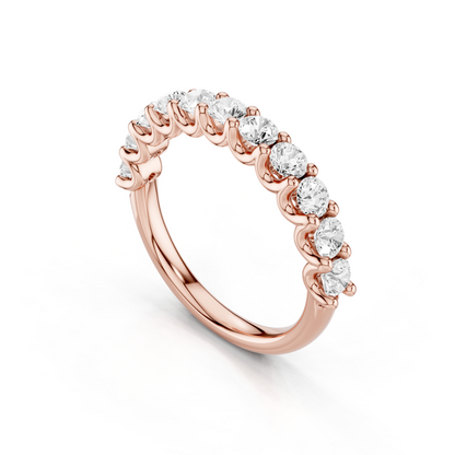 U Shape Shared Prong Ring Total Diamond Carat Weight 1.00ct