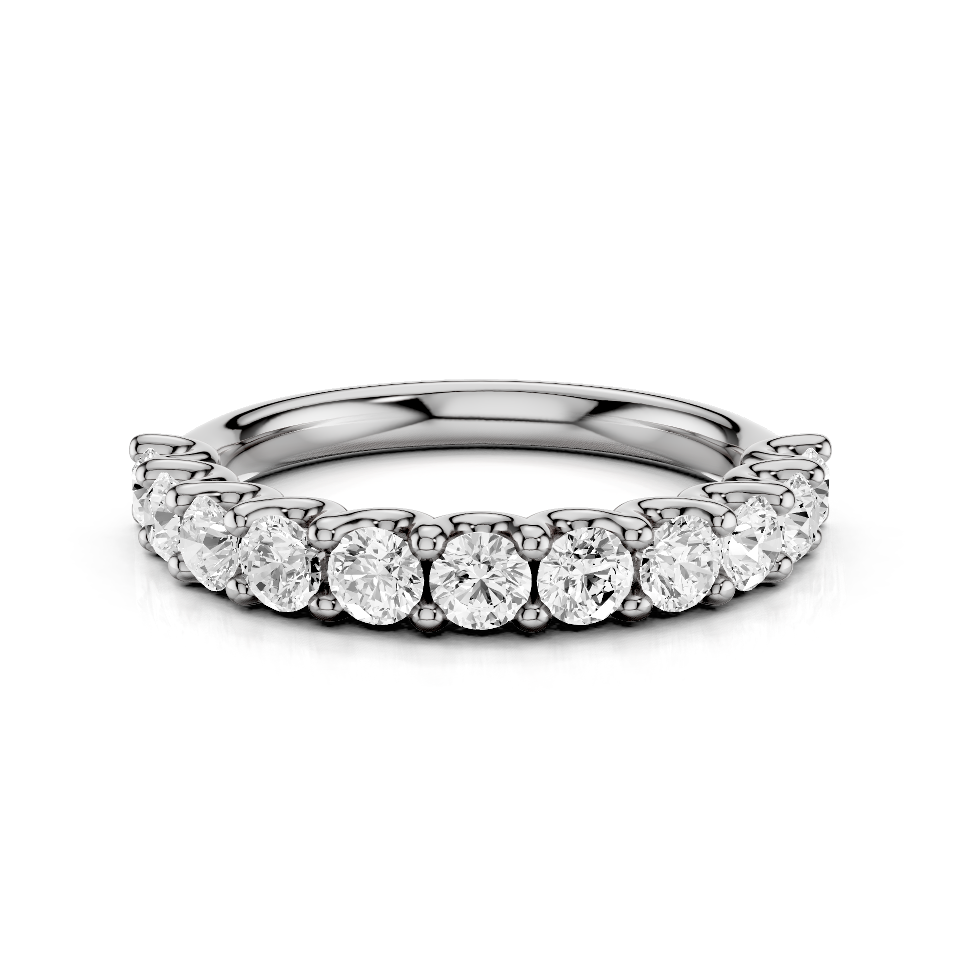 U Shape Shared Prong Ring Total Diamond Carat Weight 1.00ct