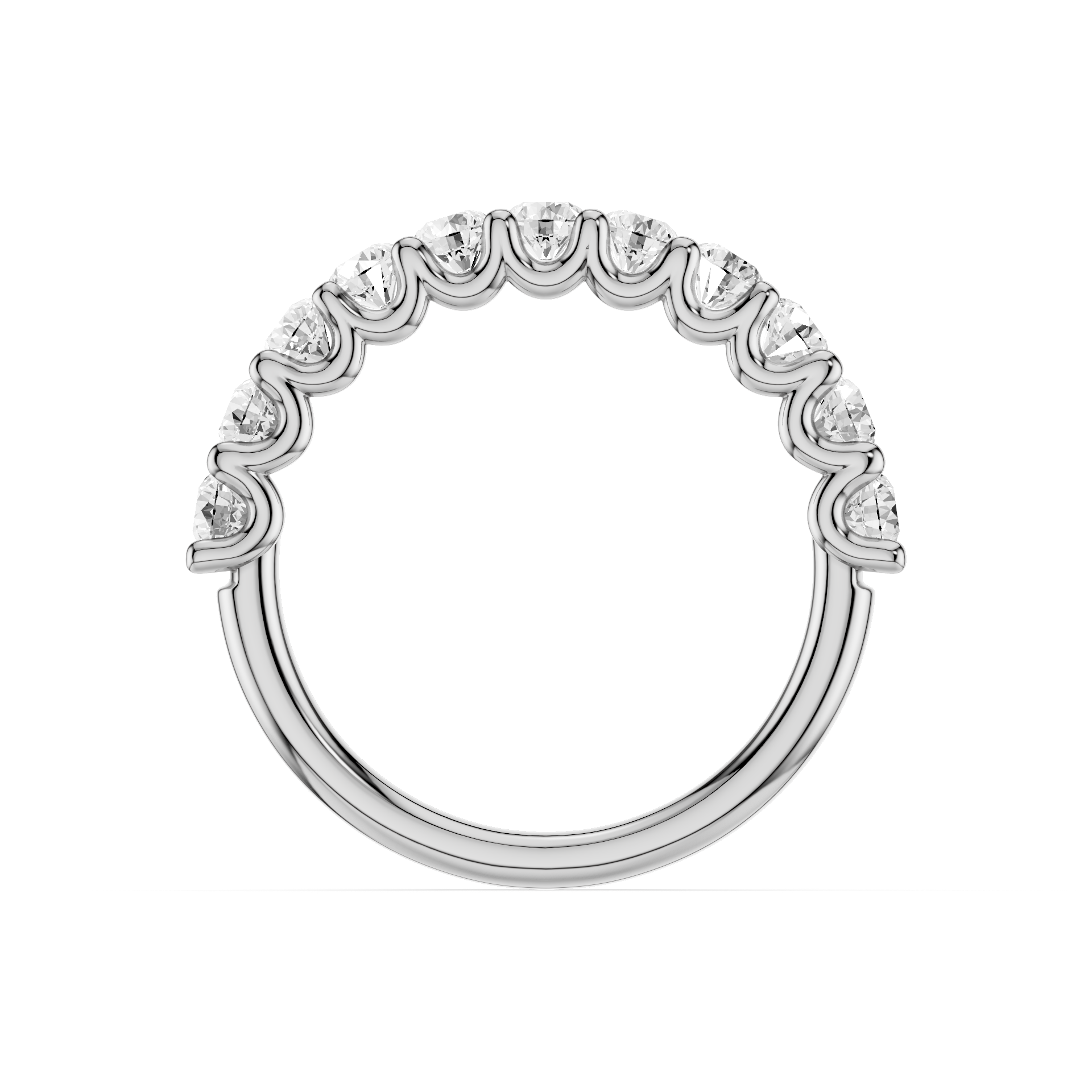 U Shape Shared Prong Ring Total Diamond Carat Weight 1.00ct