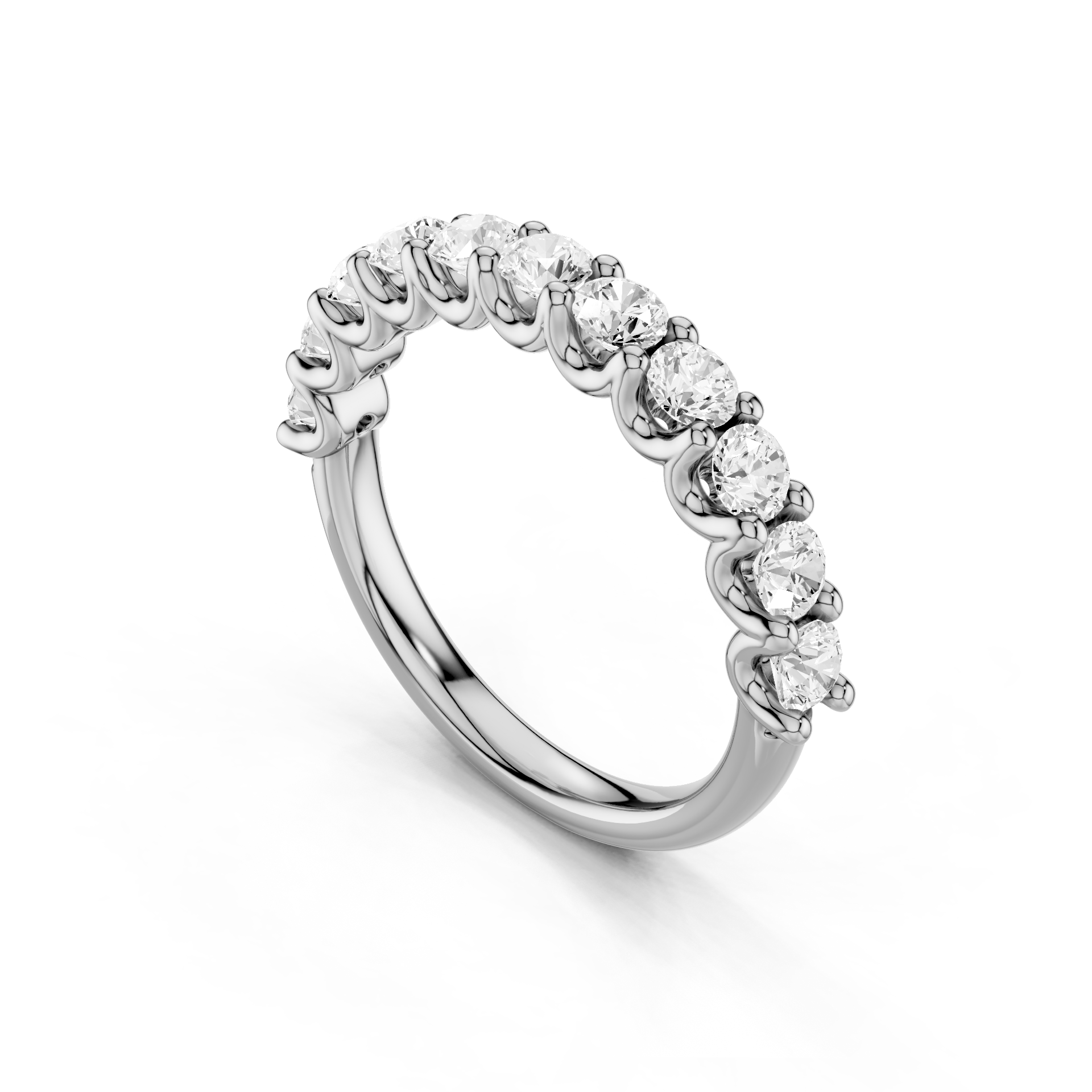 U Shape Shared Prong Ring Total Diamond Carat Weight 1.00ct