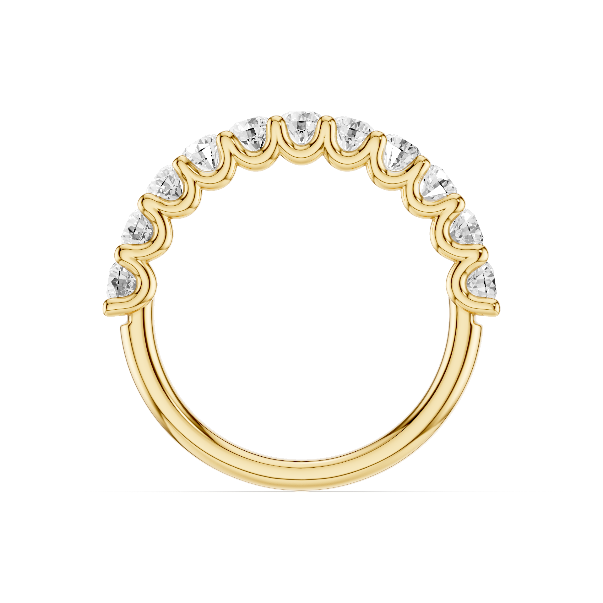 U Shape Shared Prong Ring Total Diamond Carat Weight 1.00ct