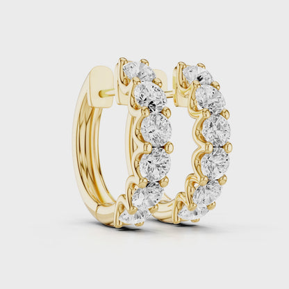 Diamond Hoop Earrings Total Diamond Carat Weight 1.00ct