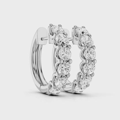 Diamond Hoop Earrings Total Diamond Carat Weight 1.00ct