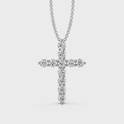Classic 0.25ct Prong Set Diamond Cross With Chain