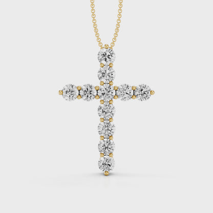 Classic 1.00ct Prong Set Diamond Cross With Chain